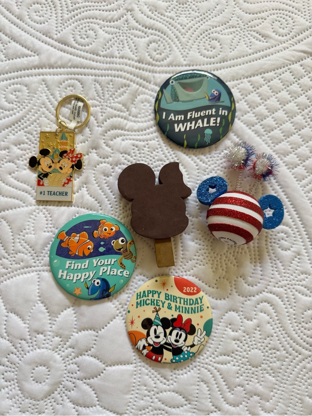 Disney lot- Keychain, Antenna toppers, and Park pins